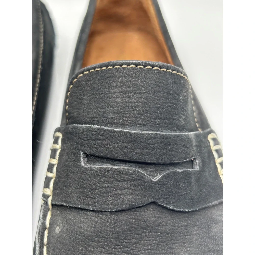 Cole Haan Grant Canoe Penny Loafers Navy Blue Nubuck Driving Mocs Mens 10.5 M